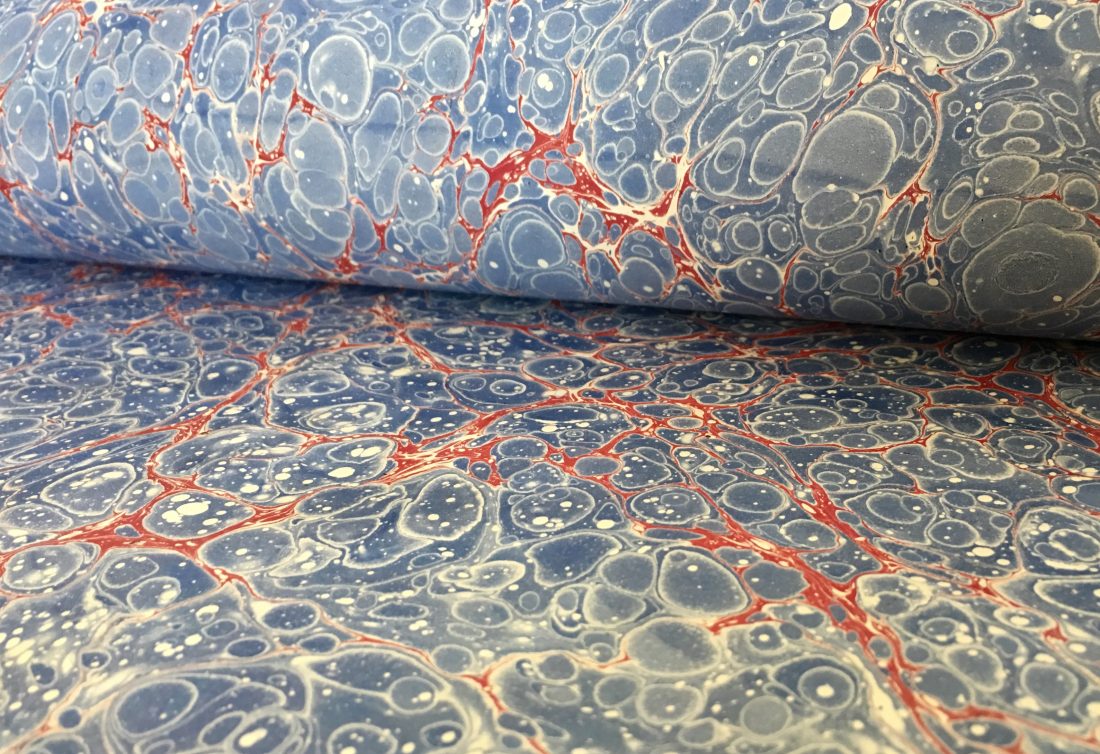 Shell marmurinio popieriaus raštas || Shell marbled papers pattern