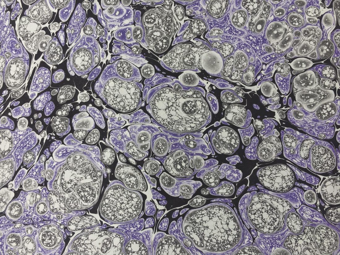 Rankų darbo marmurinis popierius Stormont | Hand marbled paper Stormont