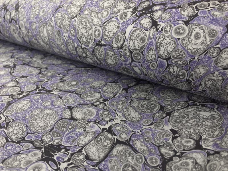 Rankų darbo marmurinis popierius Stormont | Hand marbled paper Stormont